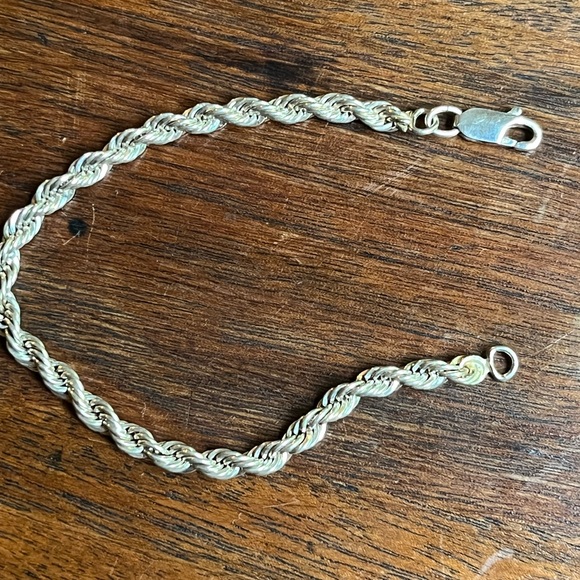 Sterling silver vintage braided rope bracelet with lobster claw clasp.  1970’s - Picture 5 of 7